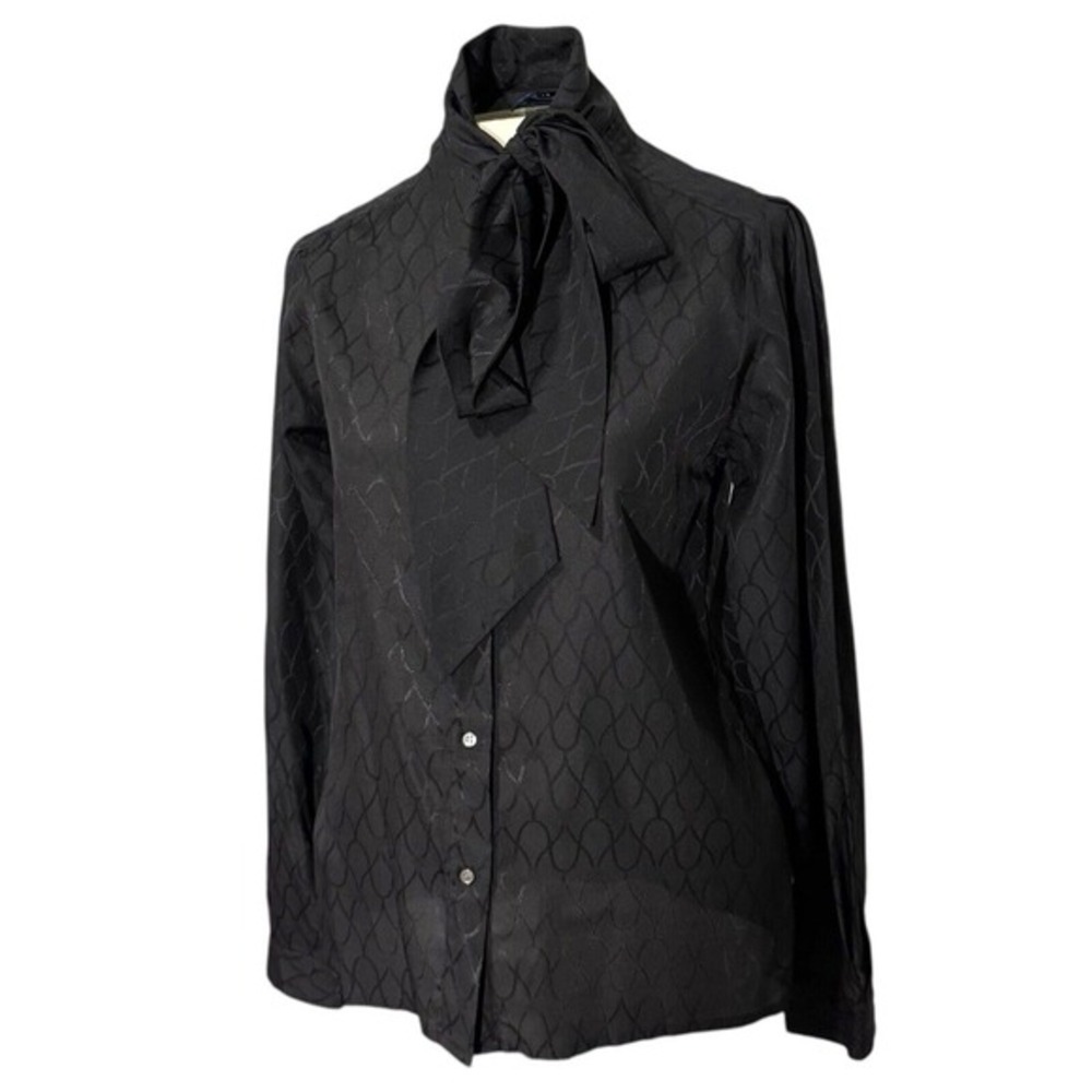 Black Tie-Neck Blouse - Women Tops Blouses